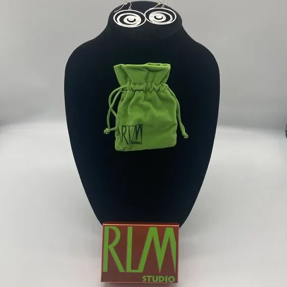 Robert Lee Morris RLM Studio Earrings 925 Silver Swirl Moon Dangle Drop Hook VTG - Picture 6 of 7